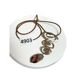 Rose gold and gold toned circle mosaic necklace and stone pendant Photo 6