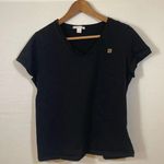 Anne Klein Women’s Sport Black Short Sleeve V-Neck T-shirt Size Large Photo 0