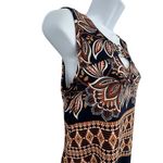 Perceptions NWT  Black Brown Sleeveless Floral Geometric Midi Dress Size Small Photo 8