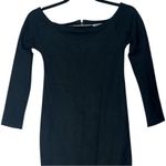 S/W/F SWF Off Shoulder Body con Midi Dress Black Small Photo 1