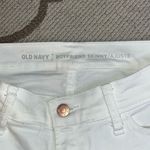 Old Navy  boyfriend skinny distressed patch knees white jeans, size 0 Photo 6