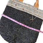 COCOBELLE BUZIO COWRIE & RAFFIA X LARGE TOTE BAG Black Photo 9