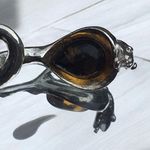 Classic Sterling Silver Snake Pendant With Baltic Amber Stone And Looping Tail Photo 8