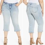 SLINK Jeans Louise High Rise Distressed Crop Straight Leg Jeans Plus Size 18 Blue Photo 1
