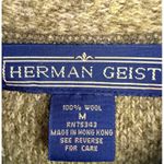 Herman Geist A8 Green Textured Button Up Cardigan Sweater M 100% Wool Photo 1