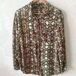 Velvet Heart XL Womens Black Snakeskin Print Button Down Shirt Long Sleeve Photo 0