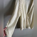 VINTAGE 80’s cream chunky knit deep V Photo 3