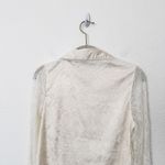 Rachel Parcell [] White Lace Button Down Shirt Satin Cuffs Coquette NWT Size XS Photo 6