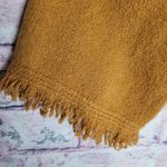 Anthropologie BY  JOY FRINGED V NECK SWEATER MUSTARD YELLOW WOOL ALPACA L Photo 5