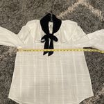 cupio  White Blouse With Black Bow Size Small Photo 6
