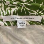 Diane Von Furstenberg DVF Green & White Silk Floral Halter Wrap Dress Photo 4