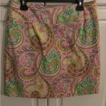 ninety skirt wrap around. ‎ Size 12. Cotton. Green pink white paisley. Photo 5