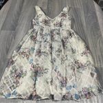 Maeve Anthropologie White Shimmer Floral Dress; 2P Women’s Photo 8