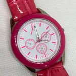 Women’s quartz analog watch two tone 35mm white dial leather band running Photo 2