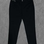 Karl Lagerfeld | Black Ankle Crop Dress Pants Trousers with Gold Detail Size 12 Photo 5