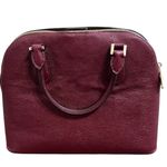 Michael Kors  Adele Merlot Large Dome Leather Satchel Photo 7