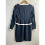 Womans Prich Fit & Flare Knee Length Dress Small Navy Back Zip Tiered Blue Photo 1