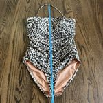 J.Crew Womens Ruched One Piece Swim Suit Gemma Bandeau Leopard Halter Size 12 Photo 9