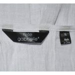 Mlle Gabrielle White Gauzy Sheer Button Up 3/4 Sleeve V-Neck Shirt Dress Size XL Photo 5