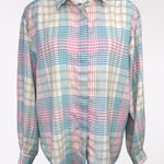 appleseed's Vintage Appleseed’s Pastel Plaid Button Up Shirt Made In USA Size 14 Photo 0