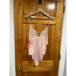 New w Tag Deena Styled in California Pink Feminine Romantic Lace Bodysuit Size M Photo 6