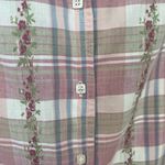 Dress Barn Button Up Collared Shirt Plaid Floral 3/4 Sleeve ~ Woman Size 14W/16W Photo 5