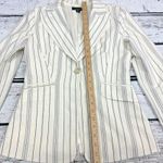 Bebe  Women's Blazer‎ Cream/Ivory Striped Colored Blazer [Size 6] Made in USA Photo 5