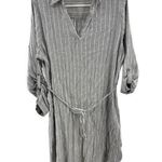 Sonoma Black and White Striped Mini long sleeve shirt Dress XL cotton rayon Photo 0