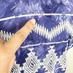 La Blanca  Blue White Tie Dye Embroidered Crochet Lace Mini Dress/Swim Cover Up S Photo 6