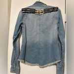 Miss Me  bejeweled denim long sleeve button up size S Photo 1