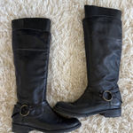 Steve Madden  Black Leather Knee High Boots Womens Size 7 Riding Moto StyLe Photo 0