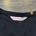 Rebecca Taylor Black Sleeveless Top Mesh Silk Trim High Low Hem Size S Photo 4