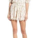 Hemant & Nandita Off the Shoulder Romper Floral Ivory Women's Size XS Pink Photo 1