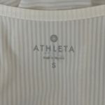 Athleta  Shirt Womens Small Speedsetter Racerback Tank Cream‎ Stripe Double Strap Photo 4