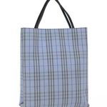Burberry  Blue Tartan Nylon Tote Photo 0