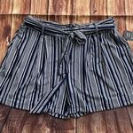Robert Louis Women’s Striped Tailored Shorts Blue and White Size Petite Large Photo 2