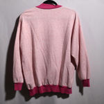 VTG 80s Pink Heart Sweatshirt Grandma Art to Wear Buttons Ringer Cottage Cutesy Size XL Photo 1
