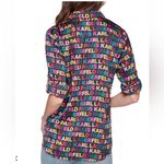 Karl Lagerfeld NWT  Paris women's Printed Utility Button-Front Top long sleeve 3X Photo 3