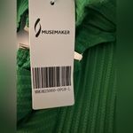 Musemaker One Piece Swimsuit Slimming Cutout Deep V Neck Ruffle Ribbed NWT Green Size L Photo 4