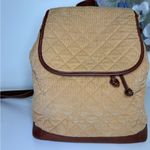 LL Bean Tan Corduroy and Lather Backpack Purse Photo 3
