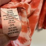 Etam Orange White Tie Dye Boho Peasant Top in One Size O/S Photo 2