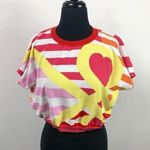 United Colors Of Benetton Stile Benetton Cropped Colorful Abstract Sweater Top Photo 0