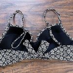 Madewell • Bustier Bikini Top black white print Tulip Tree tie back swimsuit Photo 3