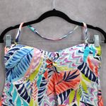 Ocean Avenue White Tropical Leaf Halter Floral Boho Bikini Tankini Top S Small Photo 2