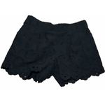 Ann Taylor  Loft Navy Eyelet Fully Lined Flat Front Shorts‎ Scalloped Hem SZ S Photo 1