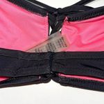 PINK - Victoria's Secret PINK Victoria’s Secret Black Lace Up Tie Front Unlined Bikini Top Photo 5