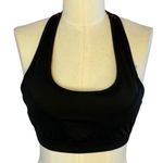 Forever 21 Black Racerback Sports Bra Padded Red Lattice Back Large Photo 0