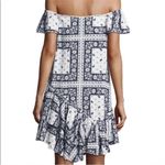Cinq à Sept Cinq A Sept Minella Dress blue white paisley off the shoulder size 4 Photo 2