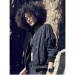 Athleta  Brooklyn Track Bomber Womens XL Blue Snake Print Full Zip‎ Jacket Photo 1