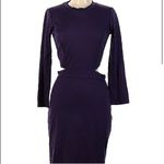 Amanda Uprichard Minka Dark Plum Cut Out Sheath Dress Long Sleeve Stretchy sz M Photo 1